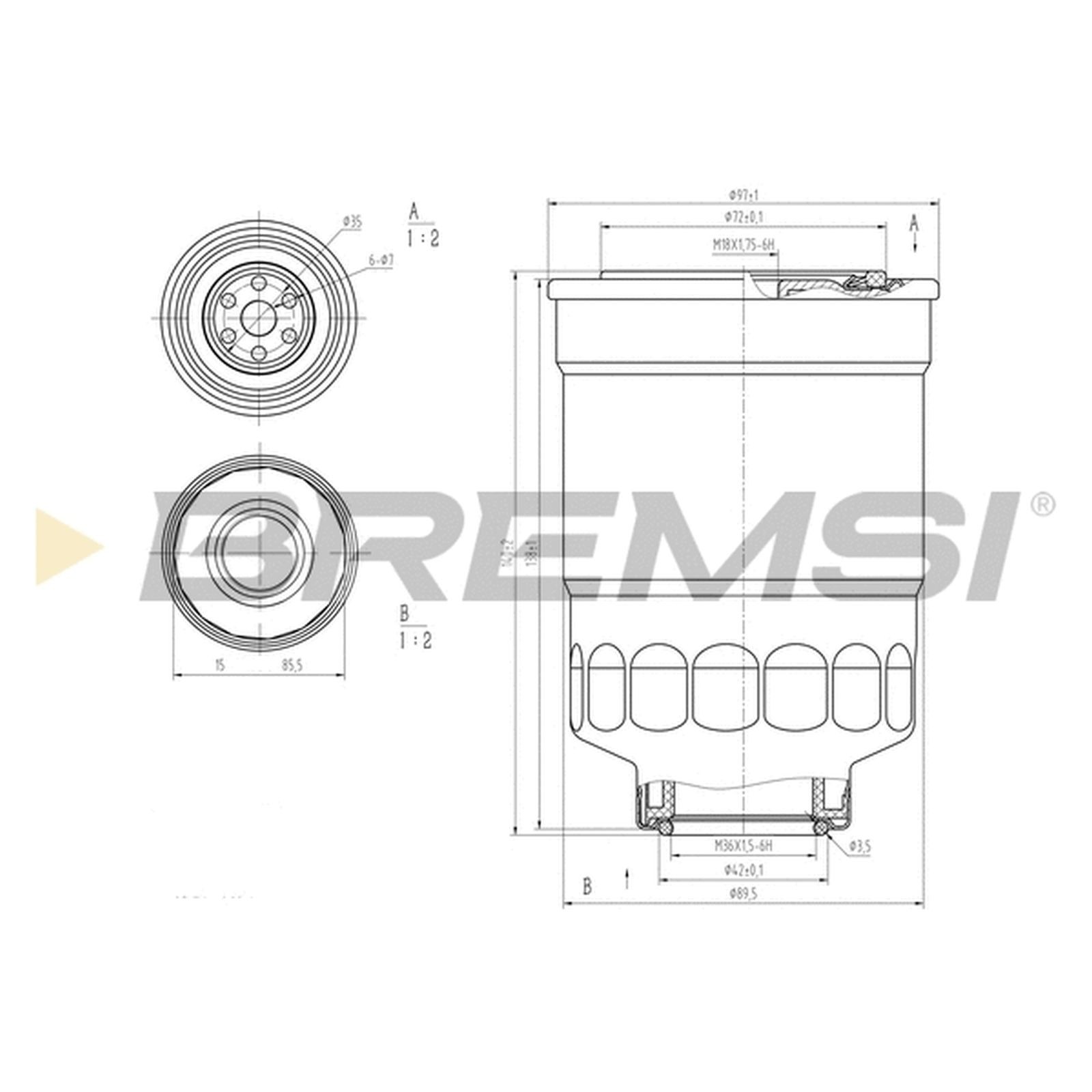 ORIGINAL® Bremsi Kraftstofffilter für Ford MAVERICK Nissan ALMERA TINO ALMERA