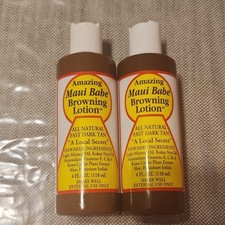 Maui Babe Natural Tan Accelerator Tanning Lotion Brown 4 fl oz 2 Bottles