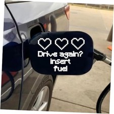 2pcs Vinyl Car Gas Cap Sticker, Drive Again Insert Fuel Graphic, White
