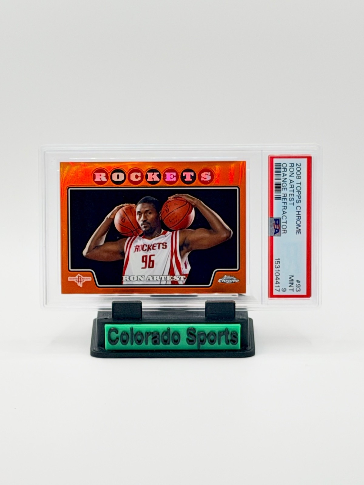 RON ARTEST 2008-09 Topps Chrome #93 Orange Refractor 160/499 PSA 9 Mint