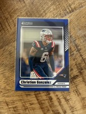 2024 Panini Donruss - Christian Gonzalez #77 Blue Press Proof Patriots