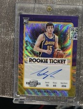 2021 Contenders Optic Austin Reaves Rookie Gold Wave Prizm Auto 10/10 Lakers 1/1