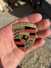 1965-74 Porsche 911 912 Vintage Orange Bar Hood Crest Badge Emblem