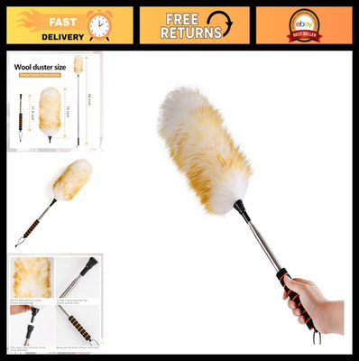 Extendable Lambswool Cleaning Duster 26-64'' - Anti-Static High Ceiling & Roof Du