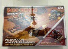 Tyco Dino-Riders Pteranodon W/ Rasp 1987 Complete W/ Box And Custom Protector
