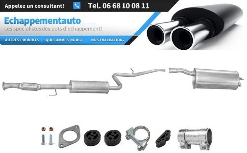Ligne échappement Fiat Doblo 1.6 2000-2005 en acier aluminisé renforcé anti-rouille