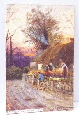 Weston Farm Totland Oilette Postkarte R E Richardson Tuck 1900er