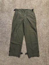 Vintage WWII US Army Military Olive Trouser Field Cotton Chino Pants Size 32x34