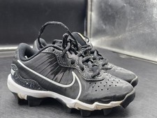 Nike Air Diamond Shoes Kids Size 13C Black Baseball Cleats DJ6525-004 Damage