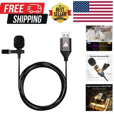 USB Lavalier Microphone, 192KHZ/24BIT Plug Play Omnidirectional Lapel Shirt...