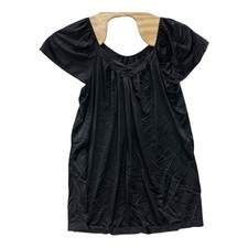VTG 90's Vanity Fair Nightgown Womens XL Black Flutter Sleeve Nylon Tricot