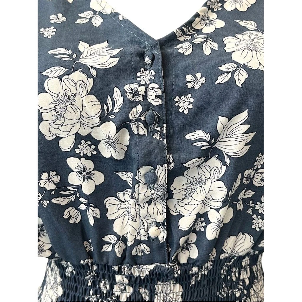 VETEMENTS J for Justify Mini Abito Donna Floreale Blu L Cottagecore Estate Primavera Festa