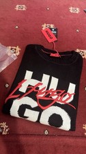 Image of Hugo Boss Mens’s COTTON RELAXED-FIT SWEATER WITH DOUBLE LOGO Size L