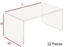 Tz Tagz New Clear Acrylic Riser Display Stands 9x7.5x6.0 Lot of 12