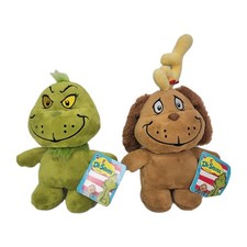 Dr. Seuss Grinch Max Dog Plush Set Aurora Christmas 2019 10" Tags Stuffed Toy