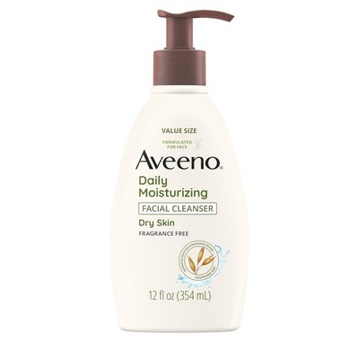 Aveeno Daily Moisture Facial Cleanser Dry Skin Fragance Free 12 floz