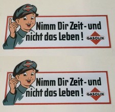 2x Nimm dir Zeit Aufkleber Oldtimer Retro Sticker Auto Motorrad Kult Bus V8 M048