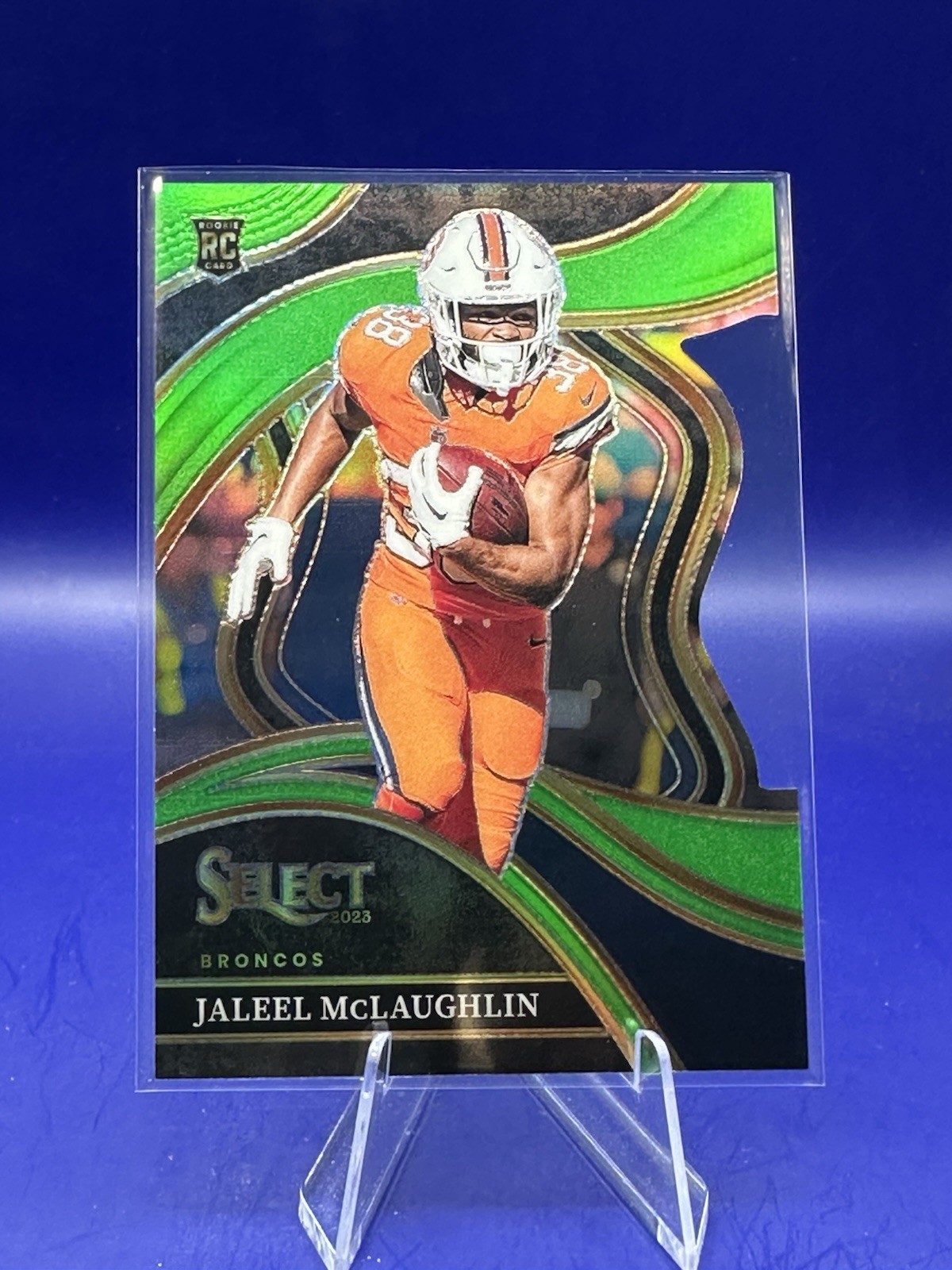 2023 Select Club Level Jaleel McLaughlin #265 Neon Green Prizm Die-Cut /499 (RC)
