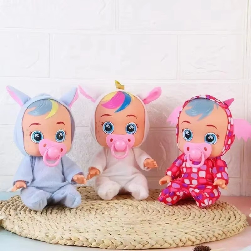 Muñeca bebé llorando interactiva 8" unicornio renacido muñeca de simulación sonido y lágrima real