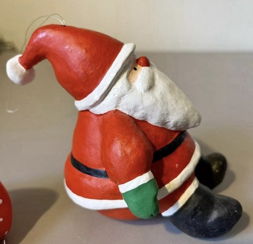 Department 56 Paper Mache Santa & Snowman Holiday Ornament Set - Picture 9 of 9