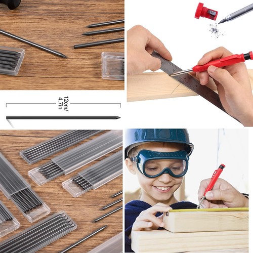 24X Tracer Pencil Refills Black 2.8mm for Carpenter Solid Deep Hole Mark Pencil - Picture 10 of 13