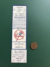 1996 Twins Yankees ticket stub RAINOUT GM DEREK JETER 2nd YEAR 1st WORLD SERIES