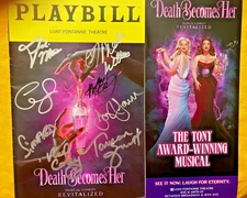 CAST SIGNING~DEATH BECOMES HER ORIGINAL BROADWAY PLAYBILL ~SIMMONDS & HILTY!!