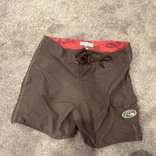 Vintage Quiksilver Edition Men's Solid Board Shorts Brown/Red Size 28 Regular