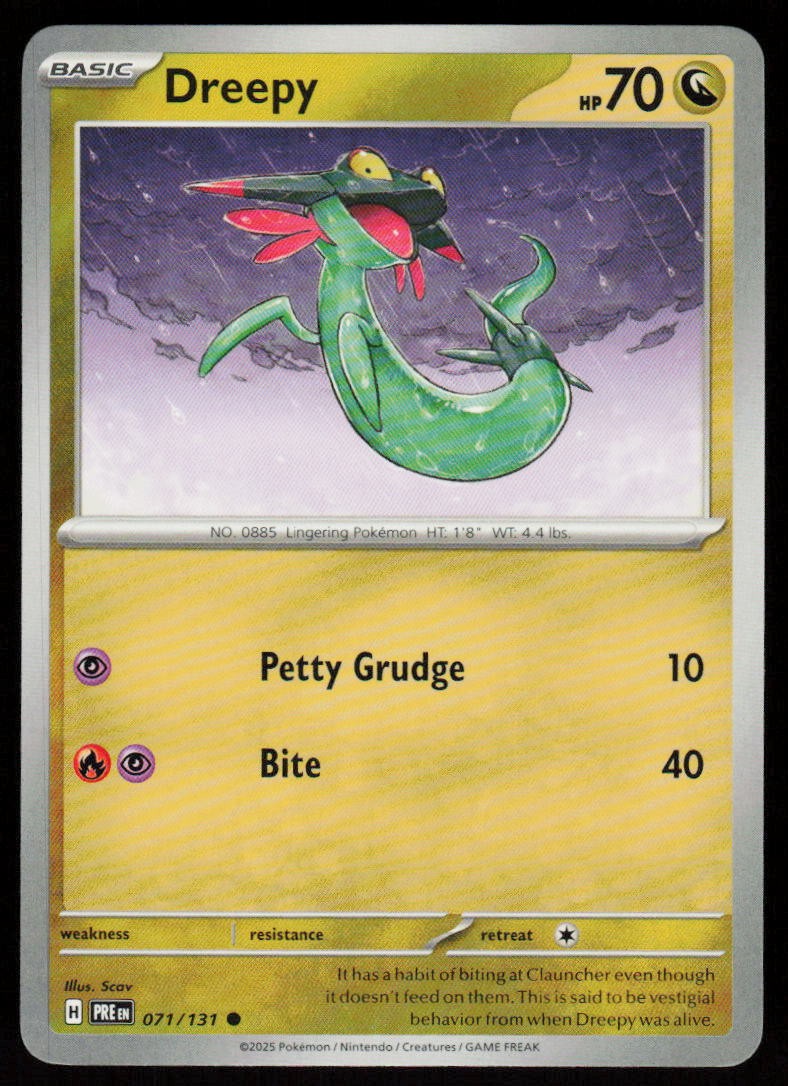 Dreepy 071/131 Common Prismatic Evolutions Pokemon Near Mint