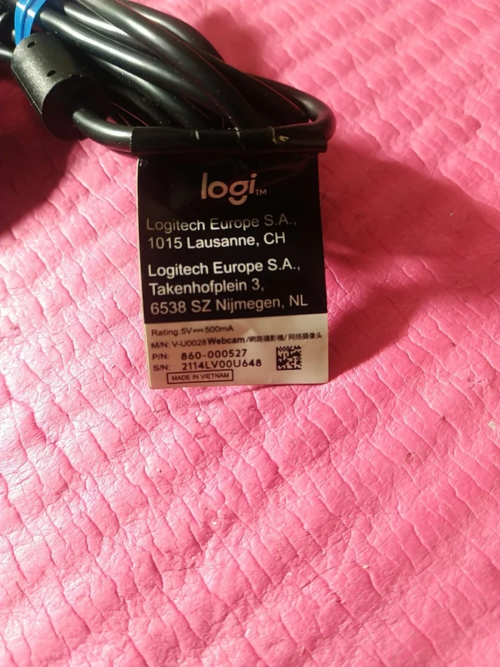 Logitech C920 V-U0028 Webcam Carl Zeiss Tessar Lens 1080P Full HD - Tested - Image 2 of 2