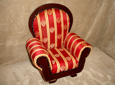 Sillón tapizado muñeca World Bazaar vintage 16x15x8