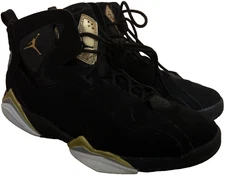 Jordan True Flight Black Metallic Gold Size 9.5