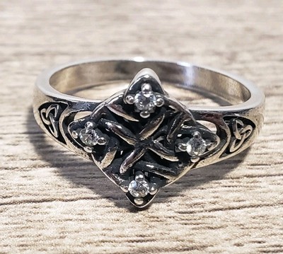925 Sterling Silver Witches Knot Ring  Celtic Wiccan Witchy Jewelry Size 9