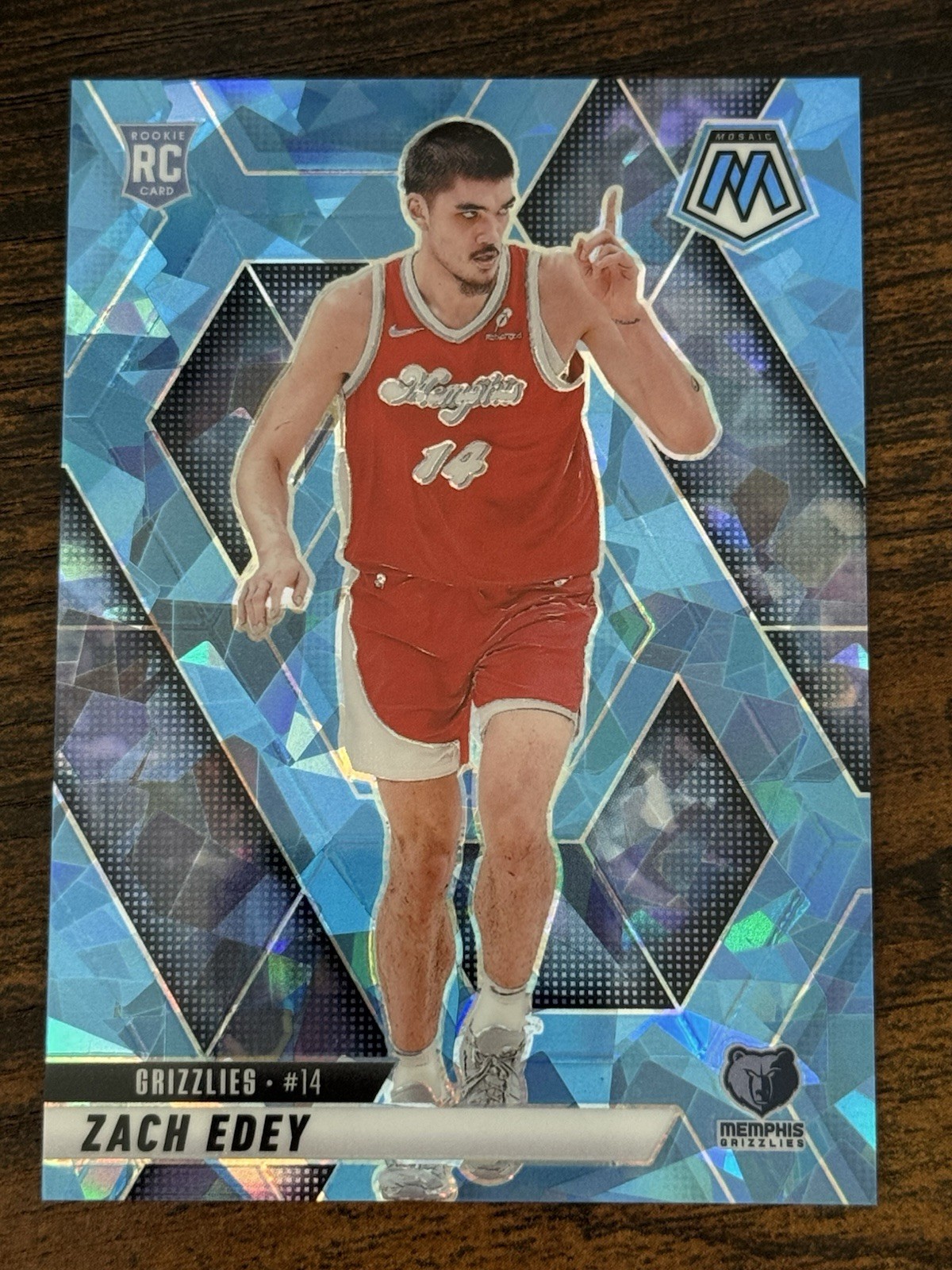 2024-25 Panini Mosaic - Rookies Zach Edey #248 Ice Mosaic Prizm /125 (RC)