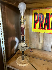 Industrial Table Lamp Wood & Metal Base, Corded Switch,  dose not come with bulb