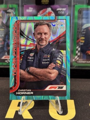 2025 Topps Chrome Formula 1 Christian Horner #192 Teal Ray Wave Refractor /199