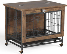 Heavy-Duty Dog Crate, 26 Inch Modern Dog House with Double Doors, Suitable for S