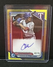 CHANDLER POLLARD 2024 Bowman Chrome Prospects 1ST Bowman AUTO #YELLOW #/75 CPACF