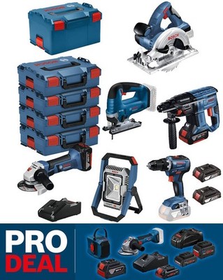 Bosch 18 Volt Profi-Set GSR 18V-55 GWS 18V-LI GBH 18V-21 GST 18V-125B GKS 18V-LI