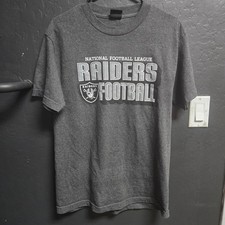 NFL Team Apparel Las Vegas Raiders Football Graphic T-Shirt Charcoal Gray Mens L
