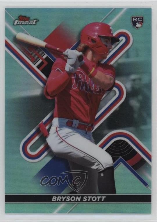 2022 Topps Finest Aqua Refractor 198/199 Bryson Stott #13 Rookie RC 10hu