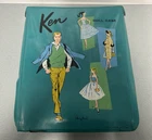 VTG Vintage Turquiose 1961 Ken And Ponytail Barbie Doll Carrying Case Free Ship!