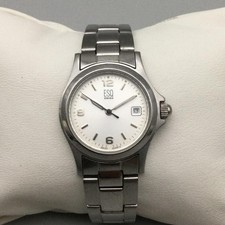 ESQ Movado Womens Watch 27mm Stainless Steel E5054 Date New Battery 6.25"