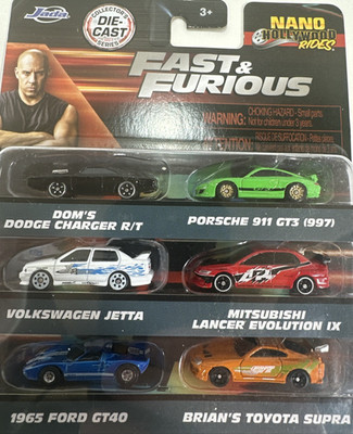 Jada Fast & Furious Nano Hollywood Rides 6 Cars Total Toyota Dodge Porsche Ford