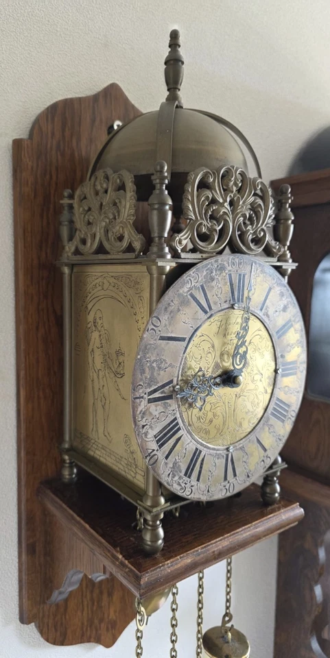 Фонарь настенные часы винтажный английский стиль латуни колокол удар маятник 8 день - Изображение 4 из 4