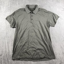 Lululemon Polo Shirt Mens XL Gray Metal Vent Performance Golf Athletic Preppy