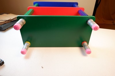 Vintage 1980's PIERRE SALA Pencil Bookcase Shelf PRIMARY COLOR 3