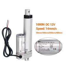 1000N DC 12V Linear Actuator Push 150Kg 1000N 50Mm 200Mm 250Mm 300Mm 350Mm Mm