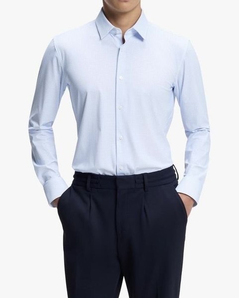 Men Hugo Boss Shirt Blue Cotton 38