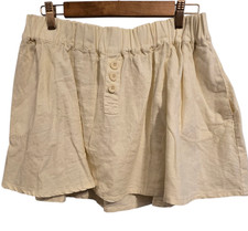 Urban Outfitters Mini Skirt Sze M Pull On Deep Pockets Thick Elastic Waist Cream